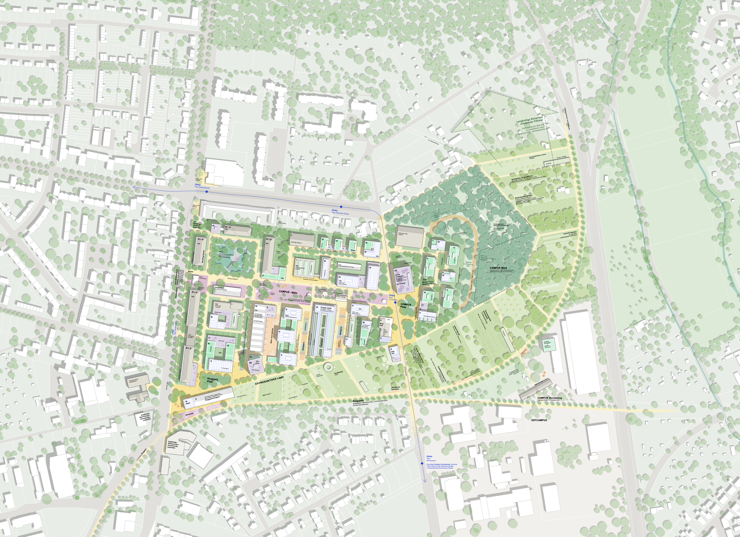 CO Living Campus Braunschweig partizipatives städtebauliches Werkstattverfahren CO_Wettbewerb 22ha 1 Preis Klawiter Sebastian